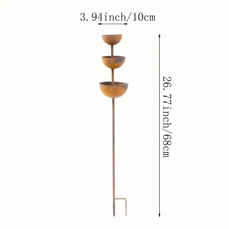 Bird Feeder 3-Tier Cast Iron Stable Ground Spike