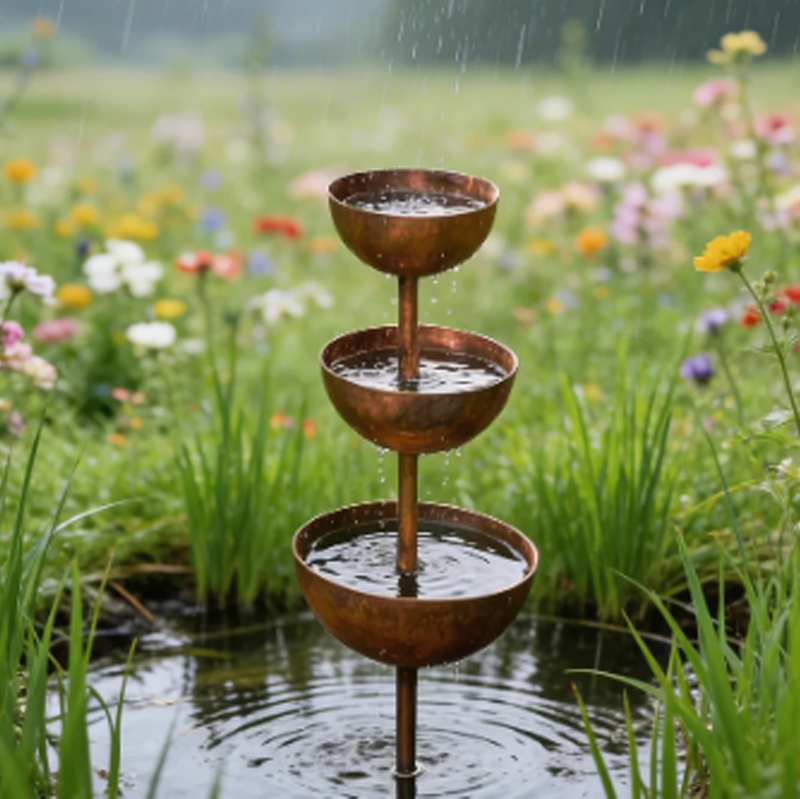 Bird Feeder 3-Tier Cast Iron Stable Ground Spike