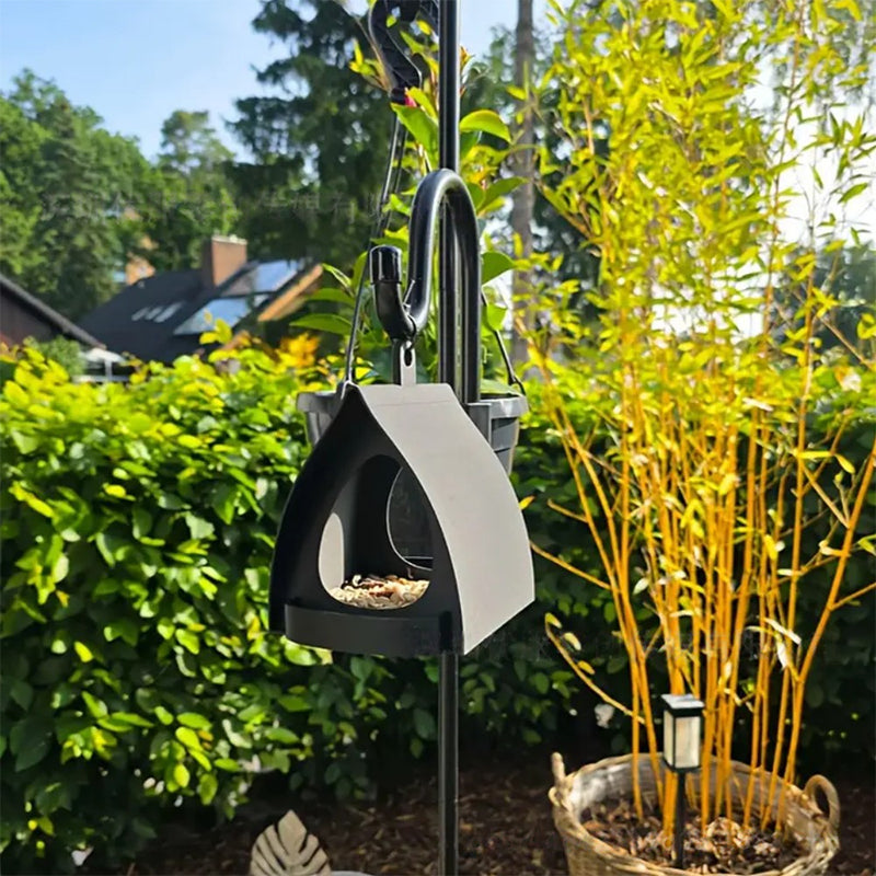 Bird Feeder Covered Weather-Resistant Hanging Loop & Perch