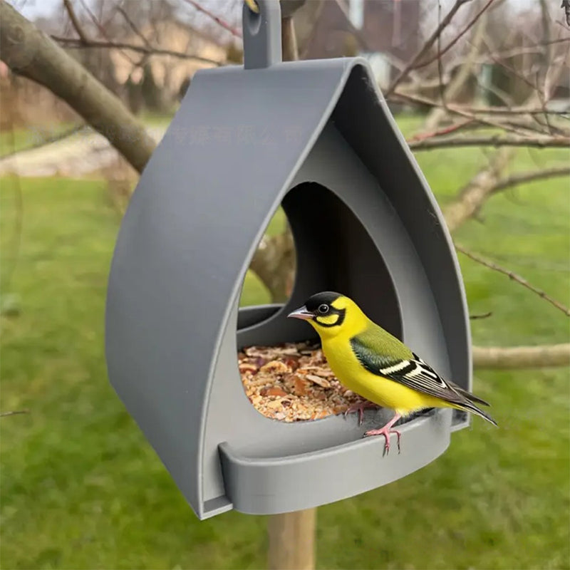 Bird Feeder Covered Weather-Resistant Hanging Loop & Perch