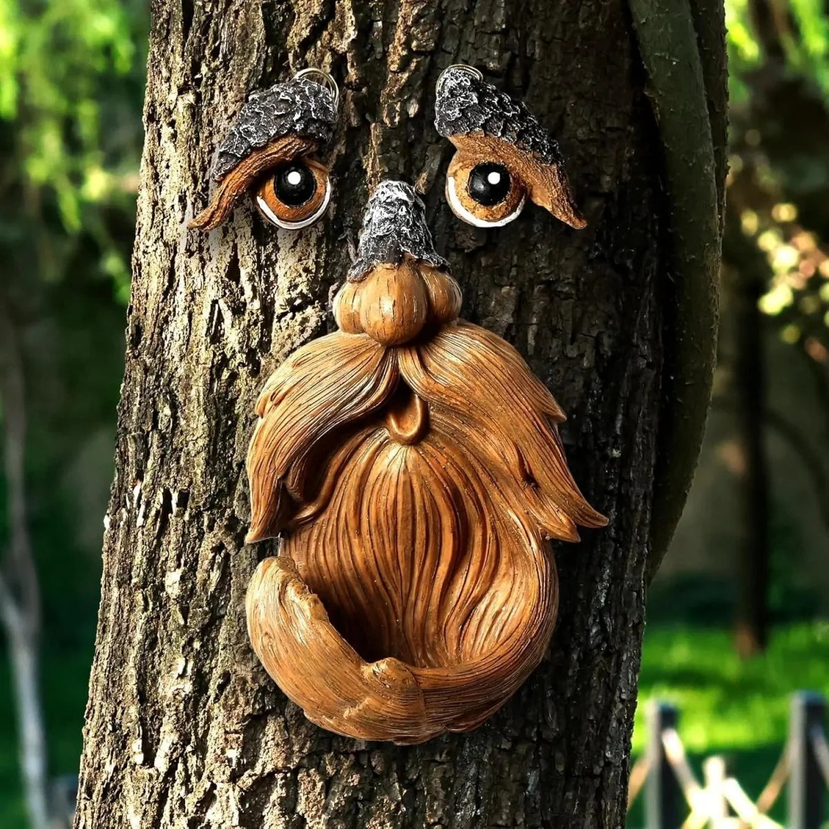 Bird Feeder Station Resin Tree Face Weatherproof Integrated Hanger