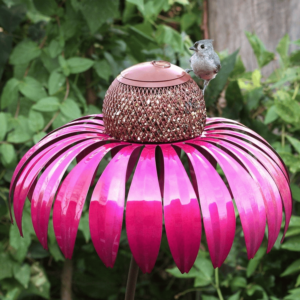 Bird Feeder Sunflower Design Weatherproof Metal