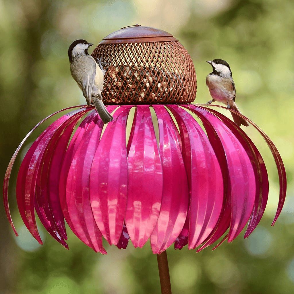 Bird Feeder Sunflower Design Weatherproof Metal