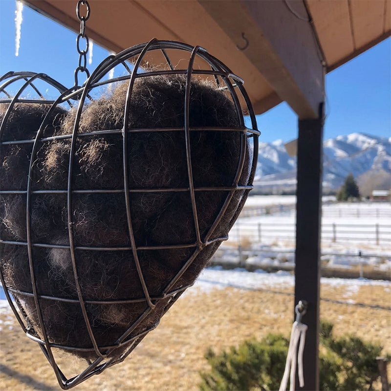 Bird Nesting Material Holder Heart-Shaped Iron Hanging Chain
