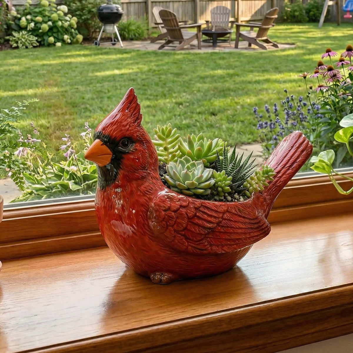 Bird Planter Ceramic Realistic Succulent Pot