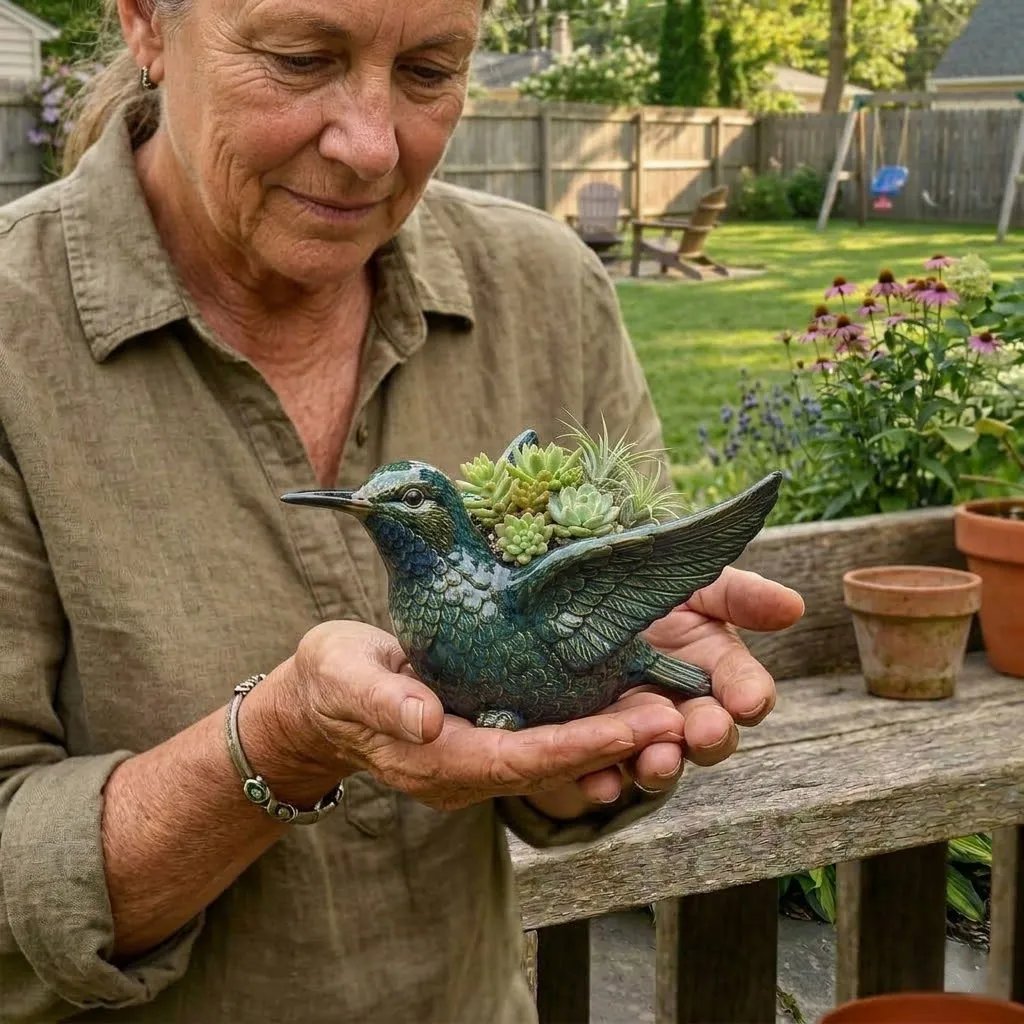 Bird Planter Ceramic Realistic Succulent Pot