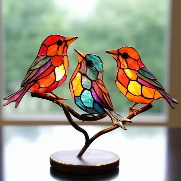 Bird Table Lamp Handcrafted Acrylic Warm Ambient Light