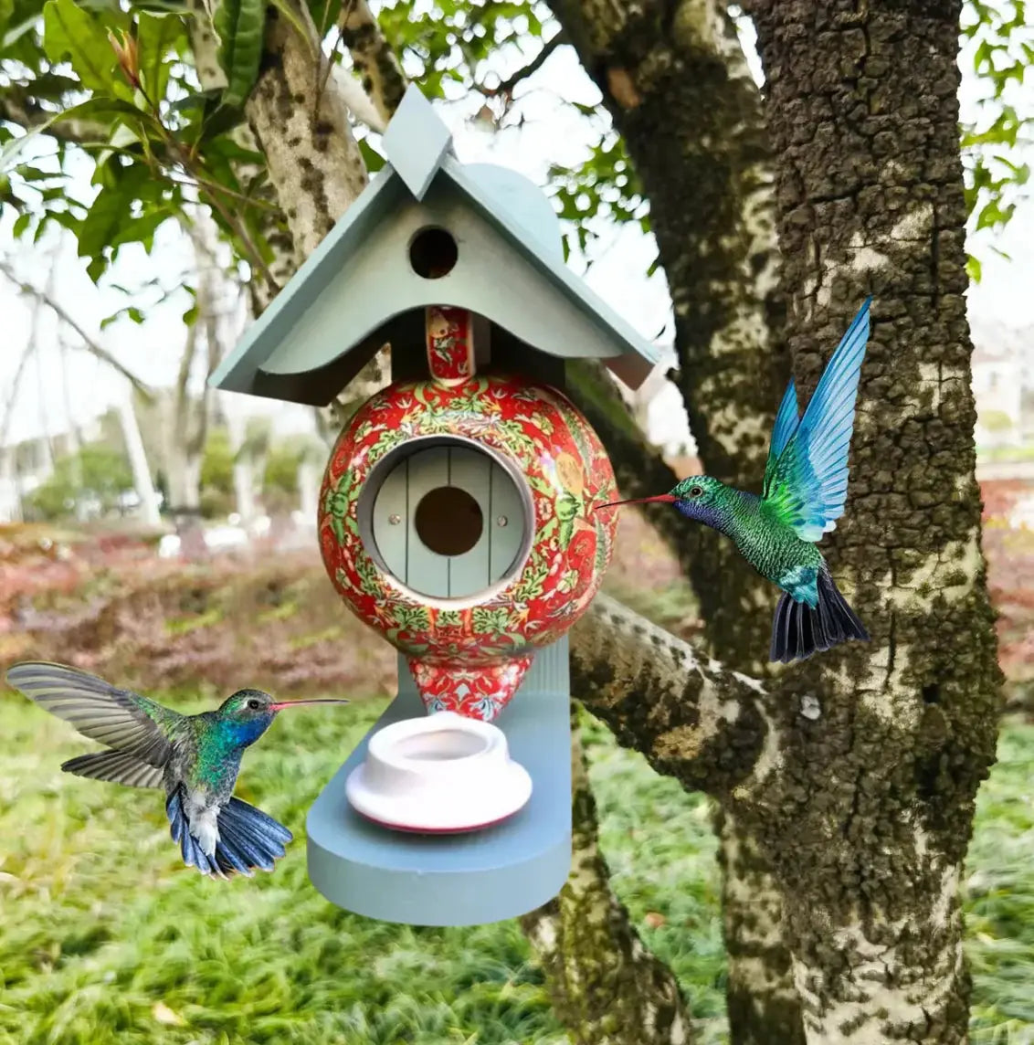Birdhouse Teapot Design Handcrafted Weather-Resistant