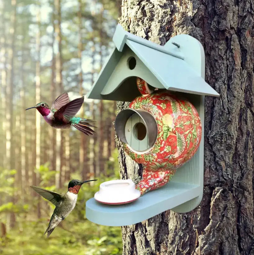Birdhouse Teapot Design Handcrafted Weather-Resistant