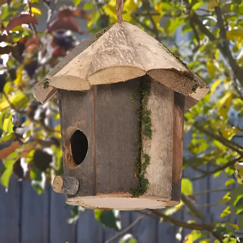 Birdhouse Wooden Cabin Ready To Hang