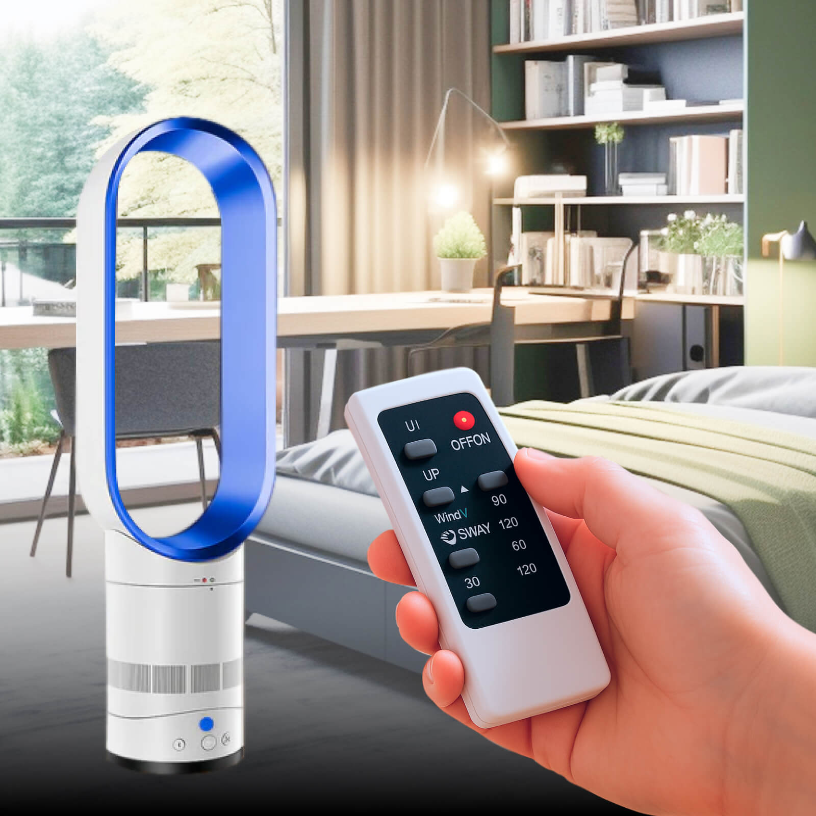 Bladeless Fan Remote Control Quiet 40 cm