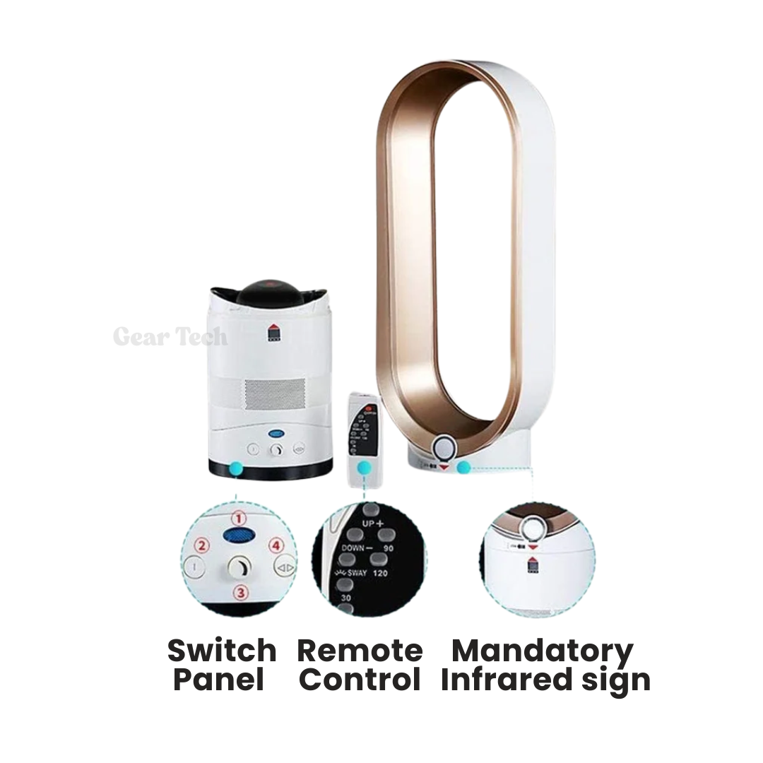 Bladeless Fan Remote Control Quiet 40 cm