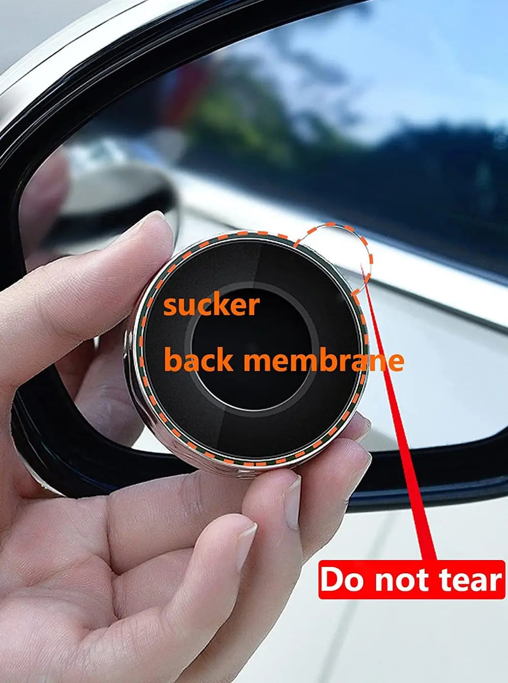 Blind Spot Mirror 360° Swivel Suction Mount Scratch-Resistant Glass