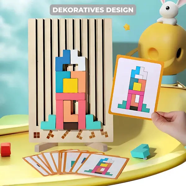 Block Puzzle 20-Piece Colorful FSC-Certified Wood