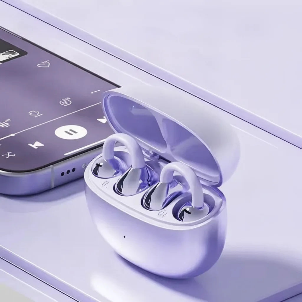 Bluetooth Earbuds Open-Ear Clip Multipoint AI Noise Suppression