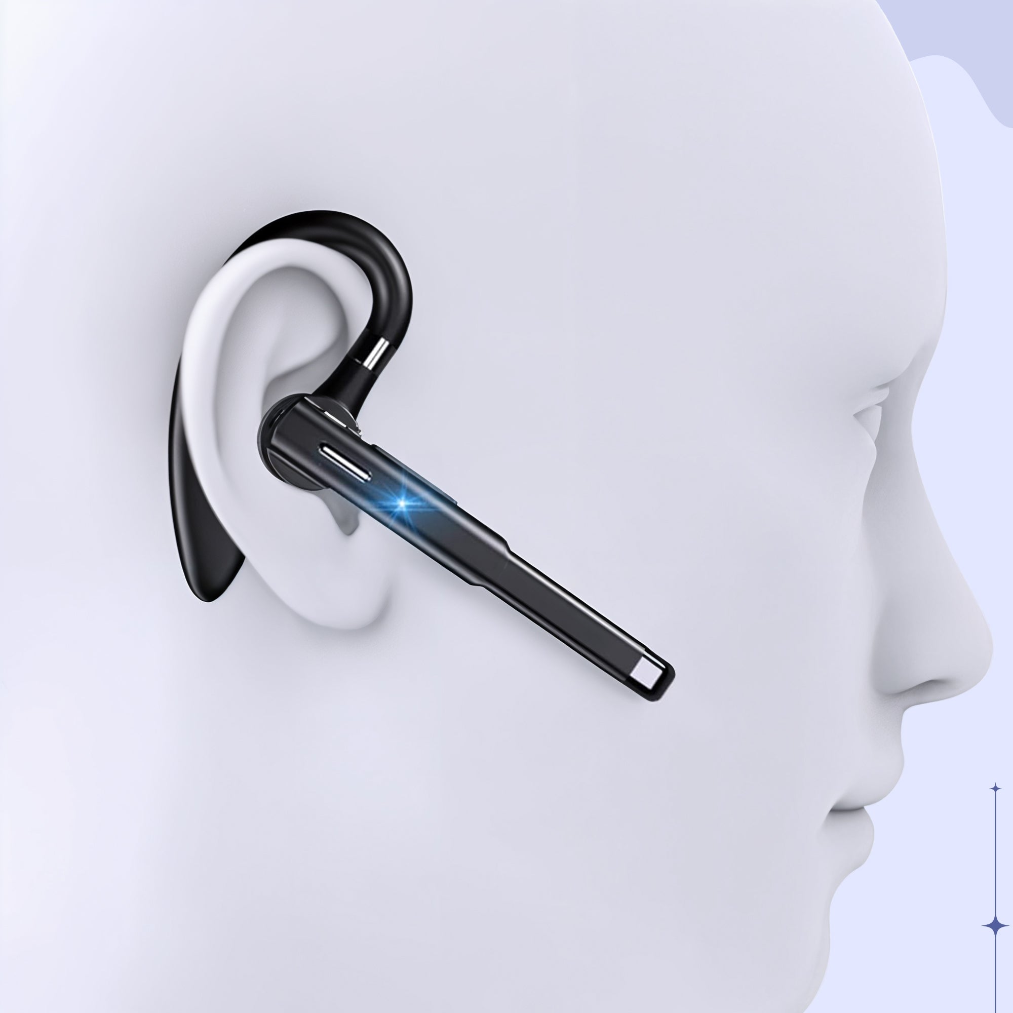 Bluetooth Headset Dual Microphone Noise Cancelling 72-Hour Battery