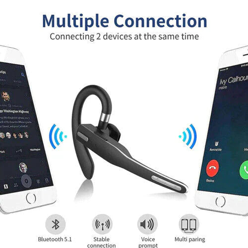 Bluetooth Headset Noise-Cancelling Mic 25-Hour Talk Time