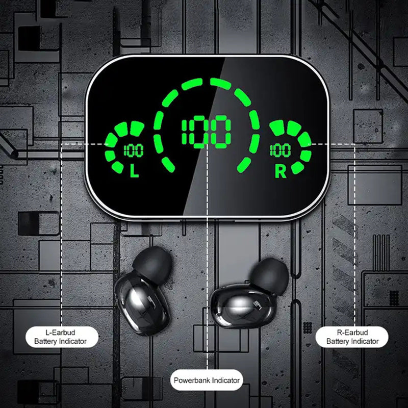Bluetooth In-Ear Headphones LED Charging Case & Touch Controls