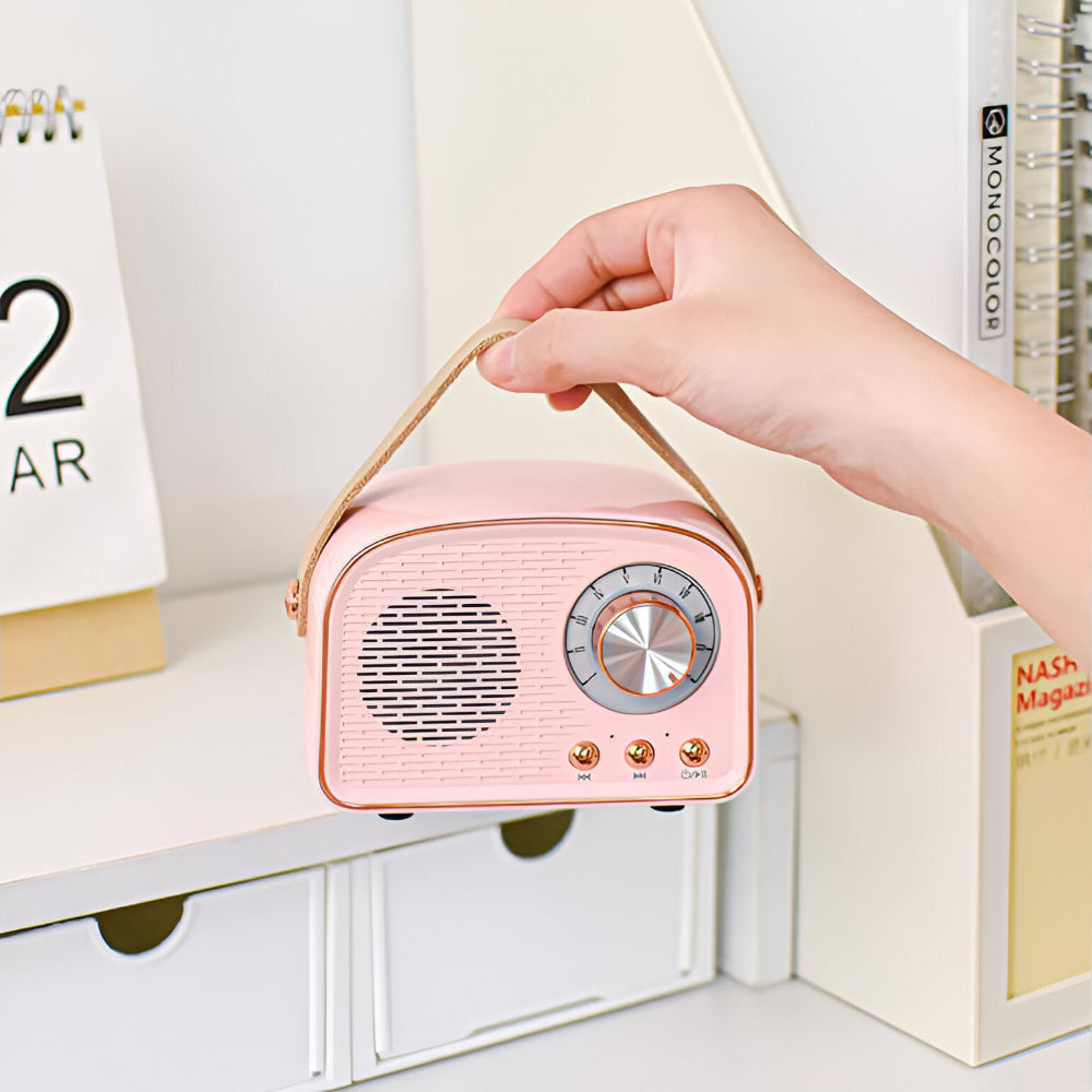 Bluetooth Speaker Retro Wood Finish Rich Bass