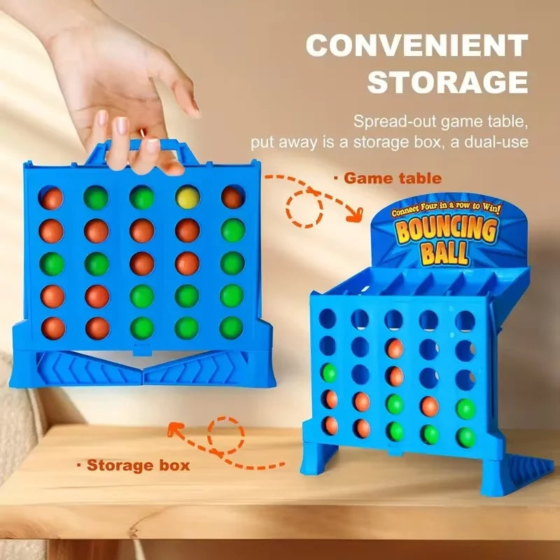 Board Game Four-in-a-Row Compact & Portable