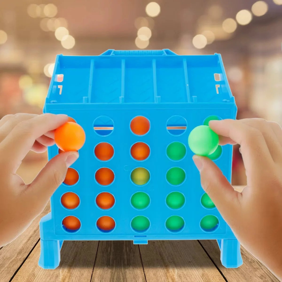 Board Game Four-in-a-Row Compact & Portable