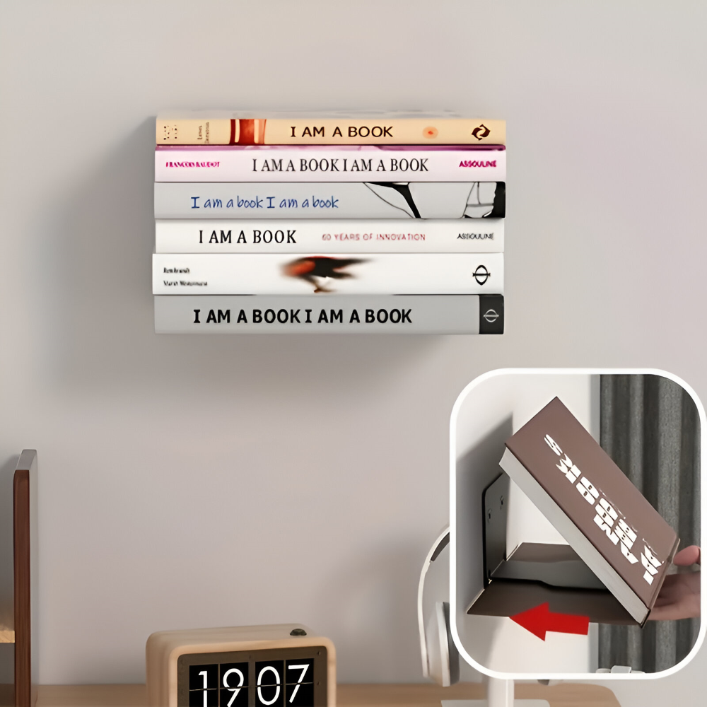 Book Holder Invisible Floating Painted Iron Set of 2