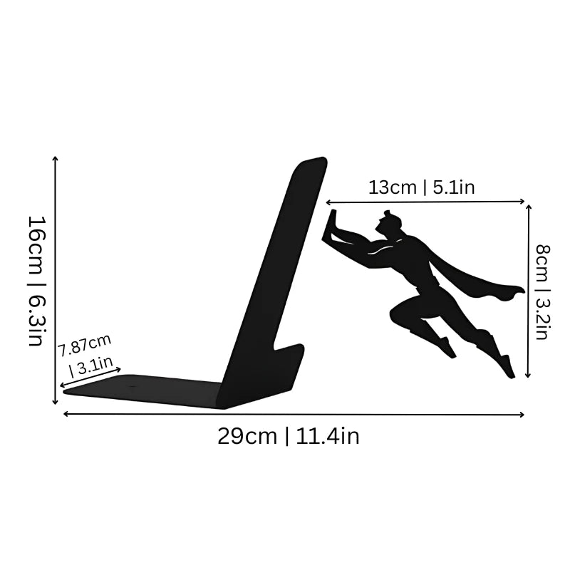 Bookend Magnetic Hold Black Metal