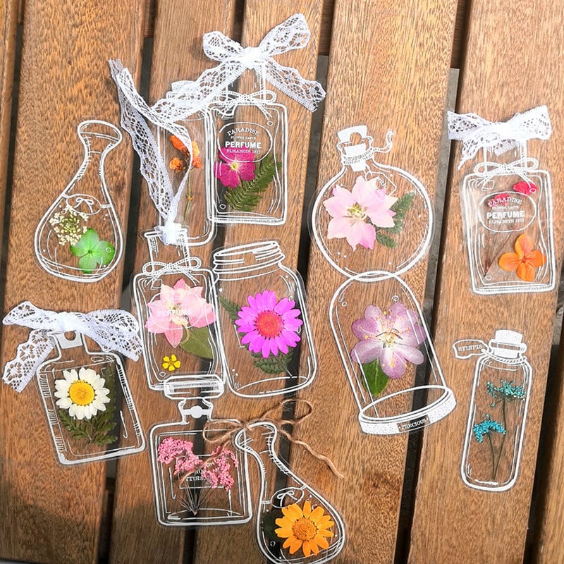 Bookmarks Acrylic Real Dried Flowers Set of 30