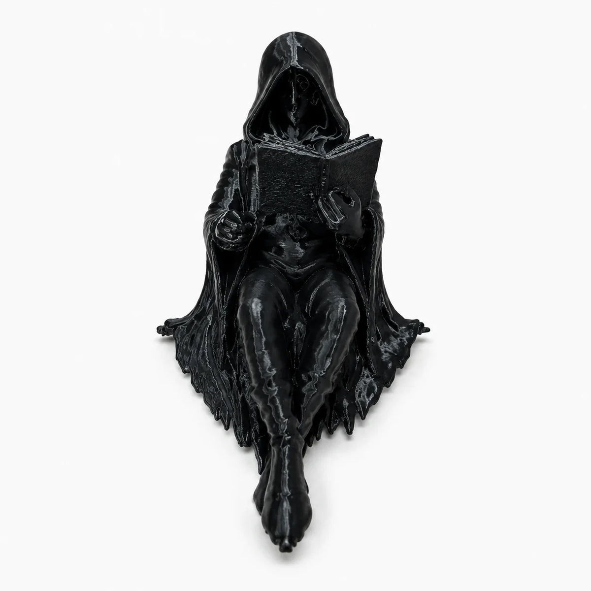 Bookshelf Figurine Hooded Reader Resin Compact