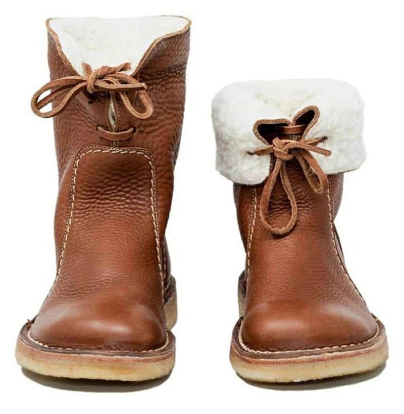 Boots Wool-Lined Waterproof Adjustable Collar