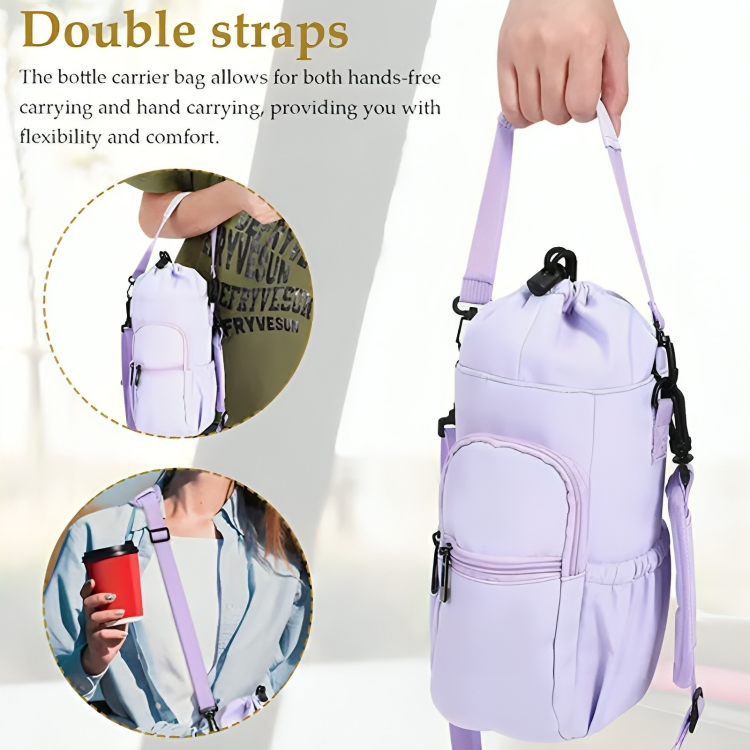 Bottle Crossbody Bag Water-Repellent Nylon Adjustable Strap