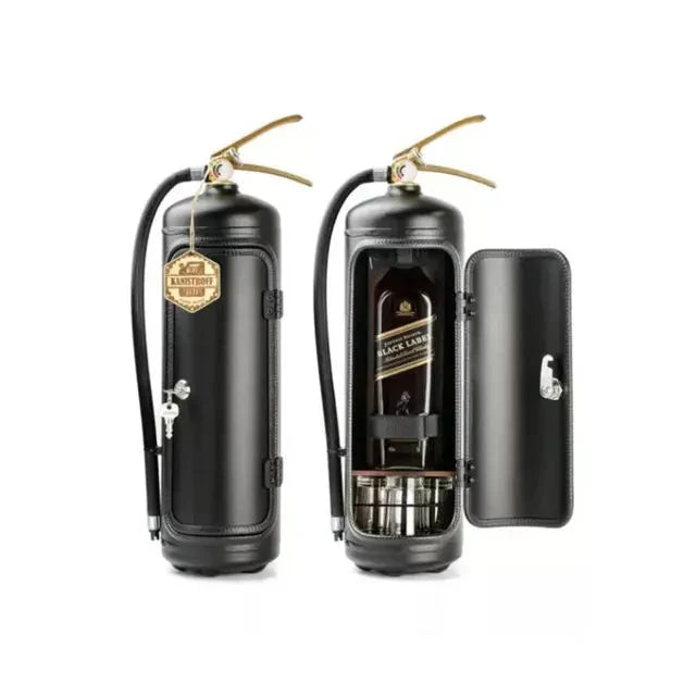 Bottle Holder Fire Extinguisher Design Integrated Glass Holder