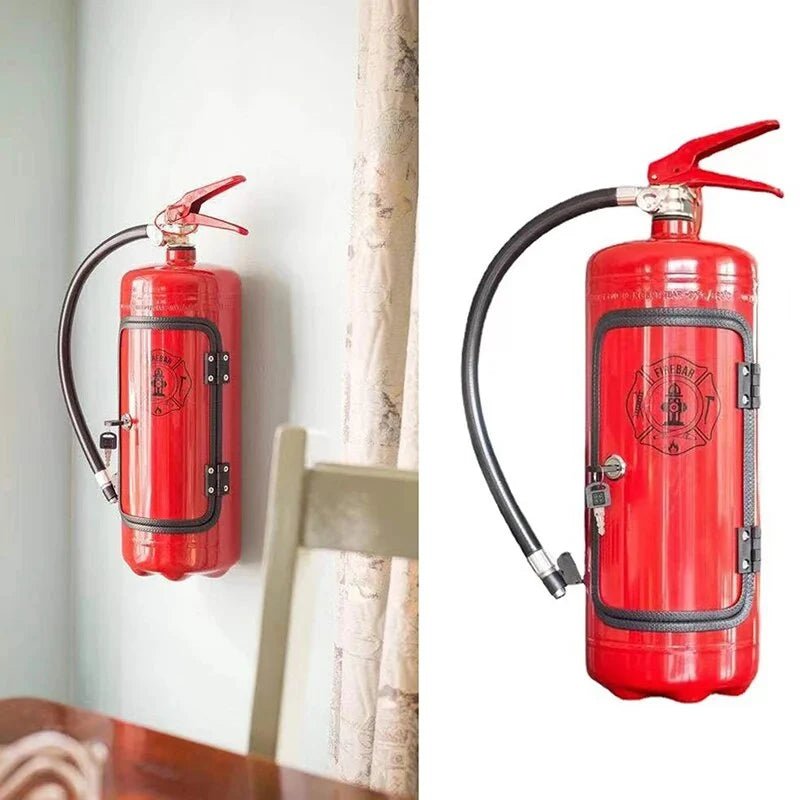 Bottle Holder Fire Extinguisher Design Integrated Glass Holder