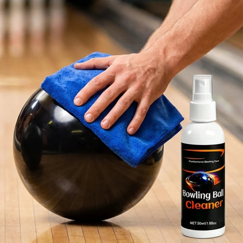 Bowling Ball Cleaner Spray Dissolves Lane Oil Microfiber Cloth