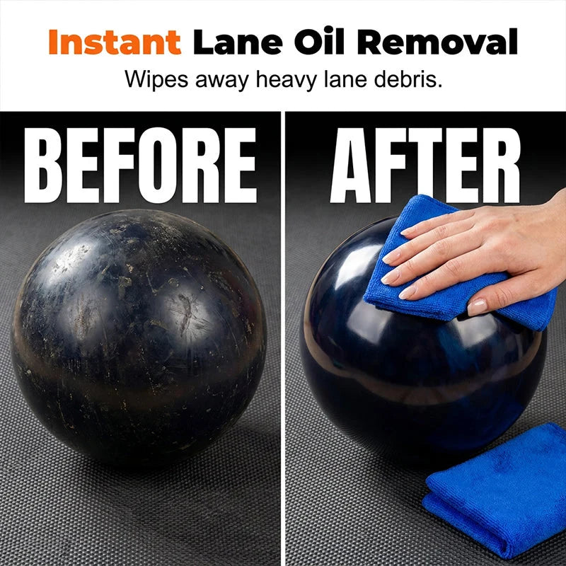Bowling Ball Cleaner Spray Dissolves Lane Oil Microfiber Cloth