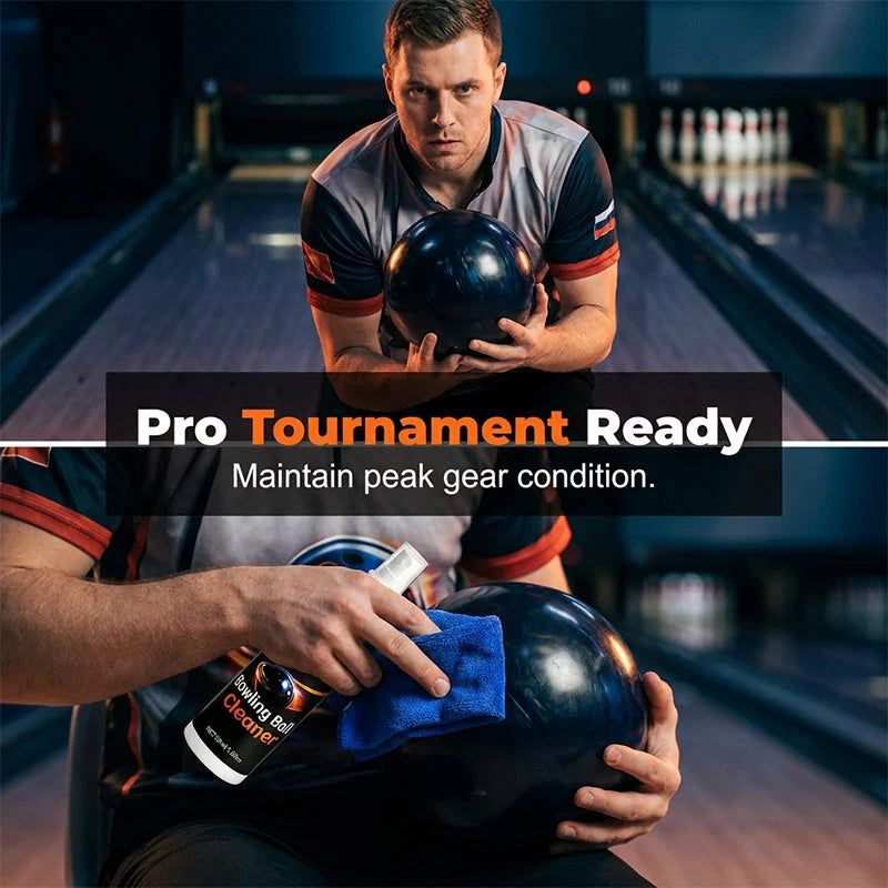 Bowling Ball Cleaner Spray Dissolves Lane Oil Microfiber Cloth