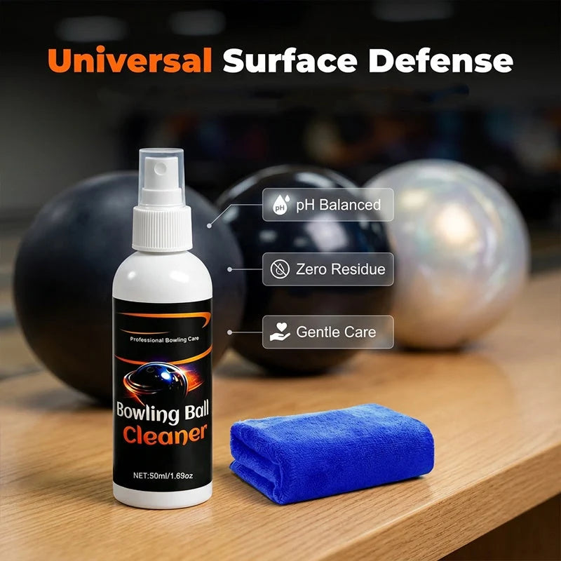 Bowling Ball Cleaner Spray Dissolves Lane Oil Microfiber Cloth