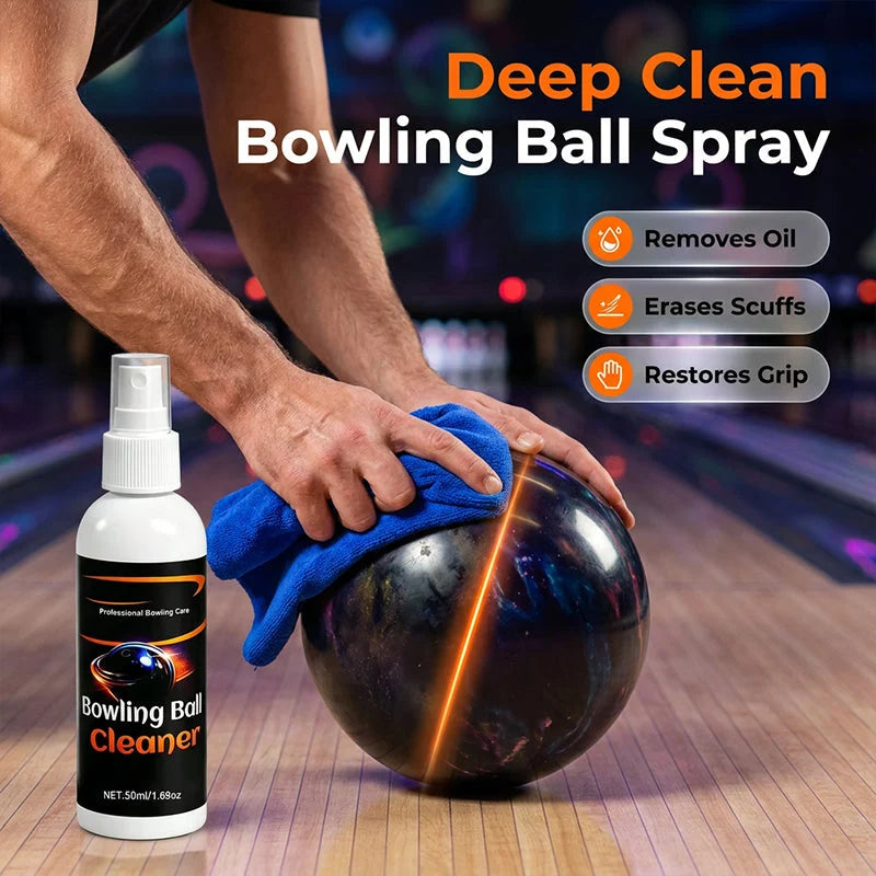 Bowling Ball Cleaner Spray Dissolves Lane Oil Microfiber Cloth