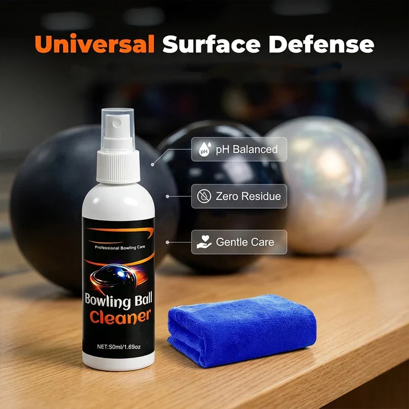 Bowling Ball Cleaner Spray Dissolves Lane Oil Microfiber Cloth