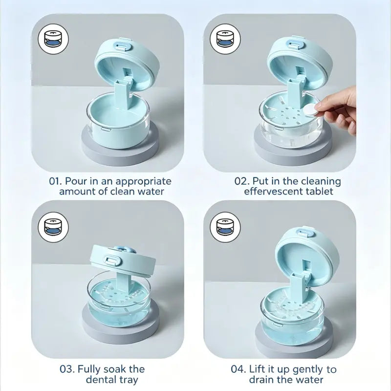 Braces Storage Box Leak-Proof Removable Tray & Mirror