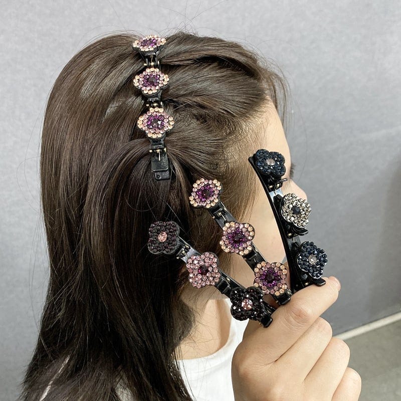 Braided Hair Clips Resin & Rhinestone