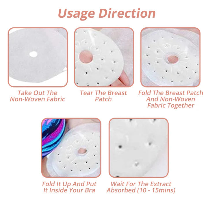 Breast Enlargement Patch Plant-Based Daily Adhesive 4 Pack