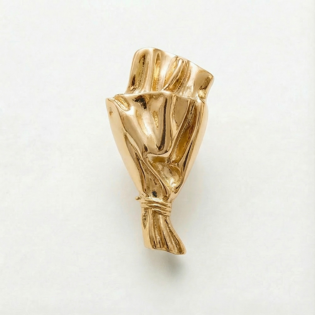 Brooch Mini Vase Opening Polished Alloy & Fabric Friendly
