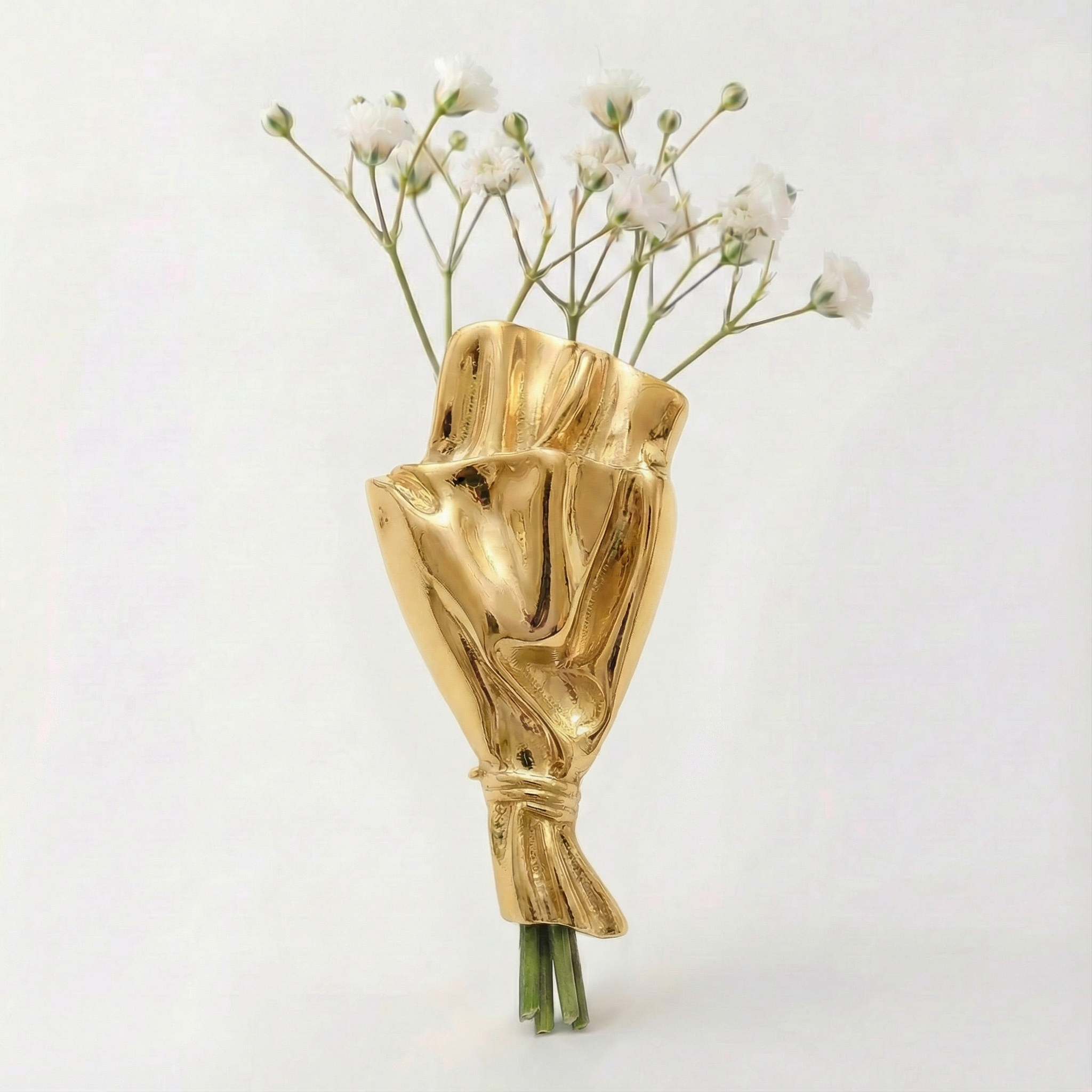 Brooch Mini Vase Opening Polished Alloy & Fabric Friendly