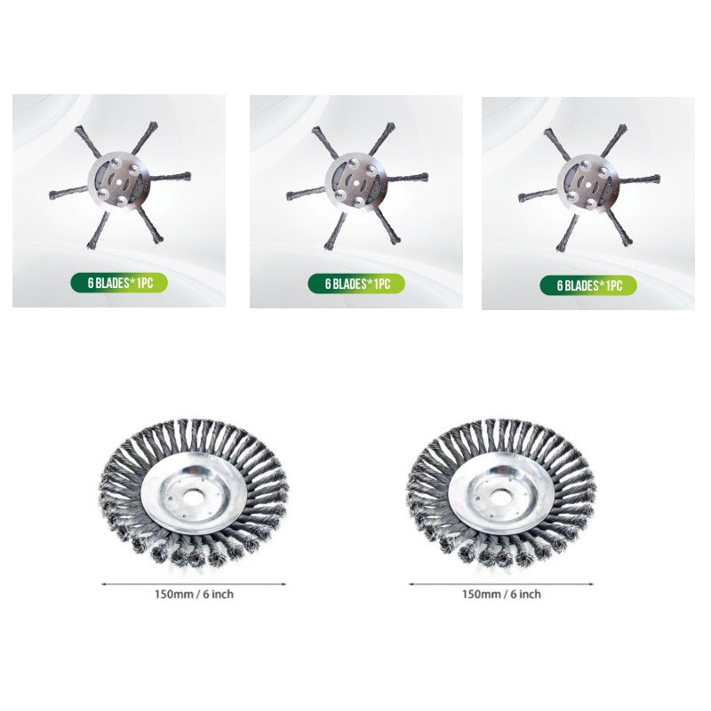 Brush Cutter Replacement Head Steel Blades Universal-Fit Tool-Free Installation