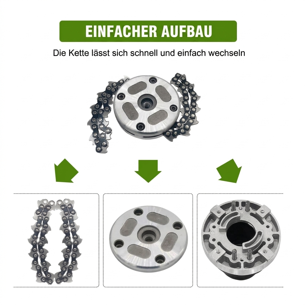 Brushcutter Replacement Head Metal Chain Stainless Steel Tool-Free