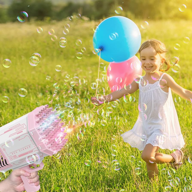 Bubble Gun Rechargeable LED Includes Bubble Solution
