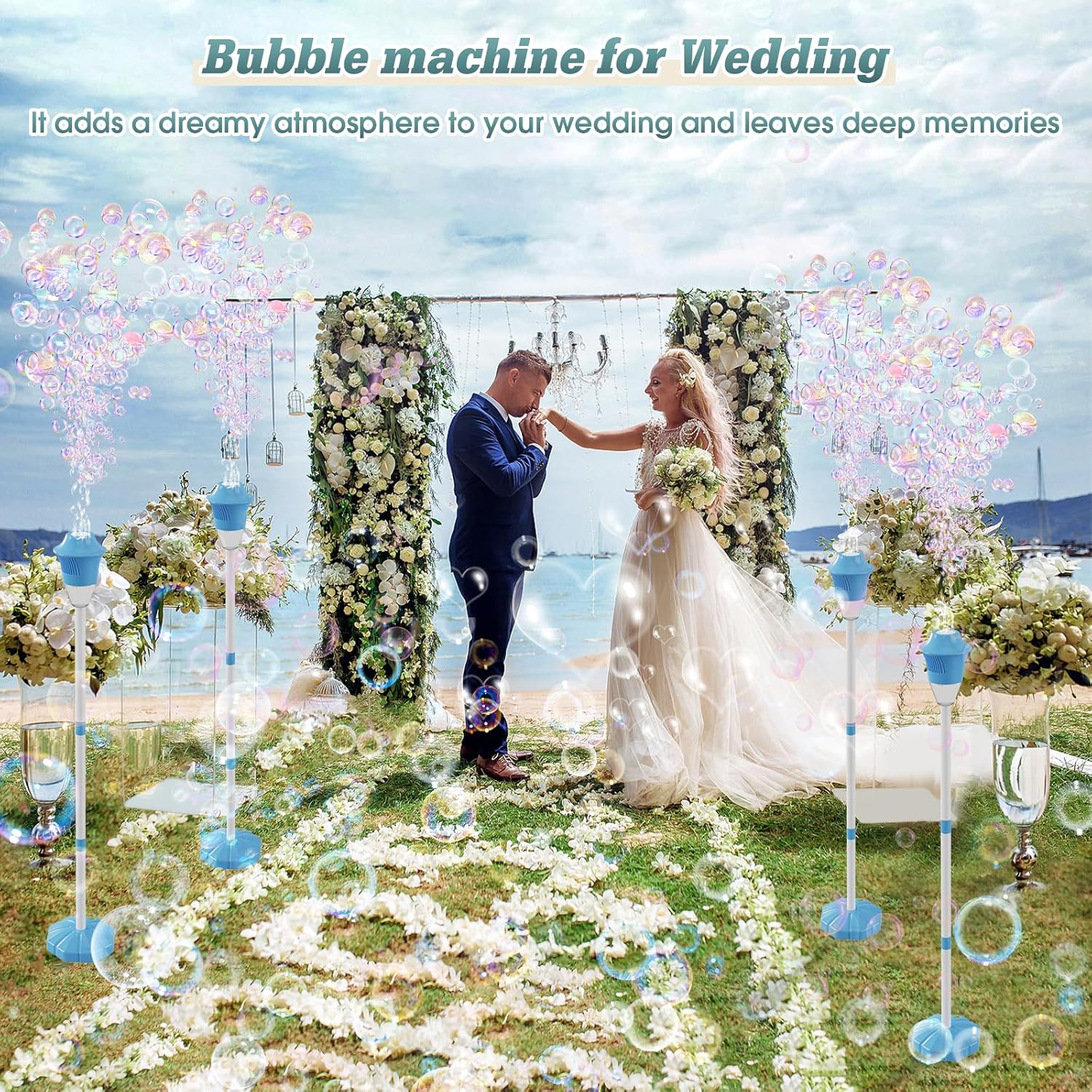 Bubble Machine Rechargeable Colorful LED 10,000 Bubbles Per Minute