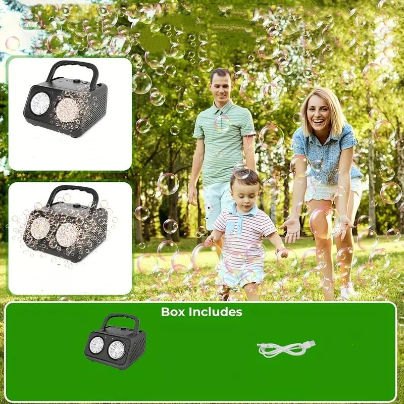 Bubble Machine Rechargeable & Portable 26 Nozzles