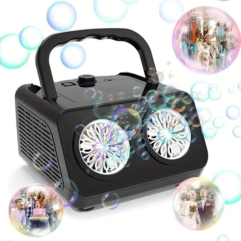 Bubble Machine Rechargeable & Portable 26 Nozzles